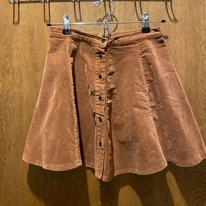 Brown Brandy Melville button up mini skirt